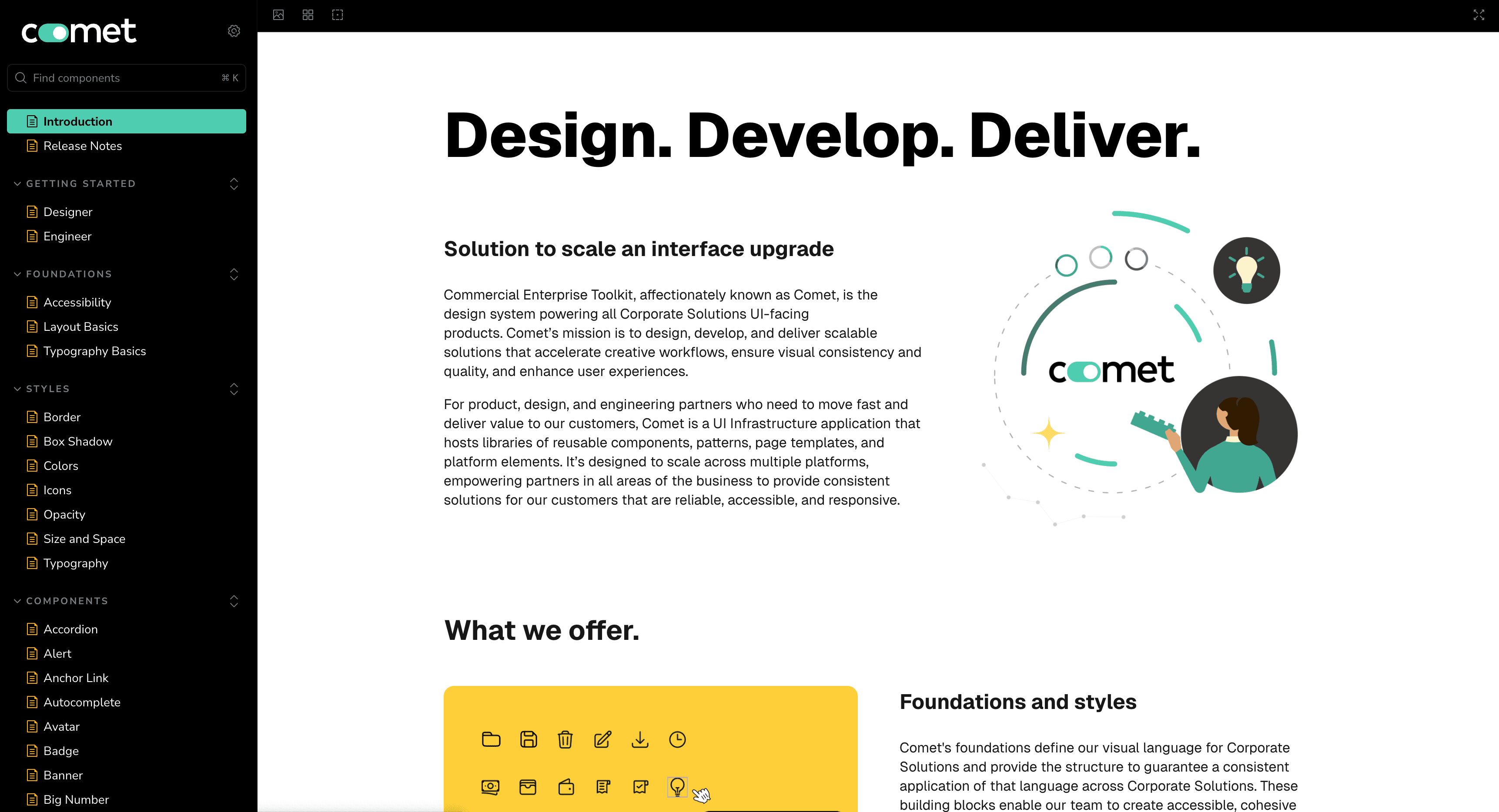 Comet UI Snapshot